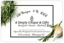 Logo for 4 Simply Unique and Gifts/All Unique 4 U, LLC Logo for 4 Simply Unique and Gifts/All Unique 4 U, LLC